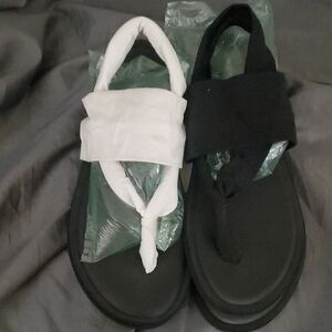 Black and White Sandals